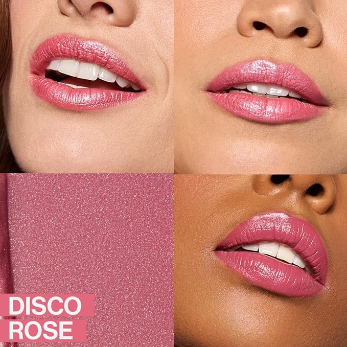 wet n wild Mega Last Rich Satin Lip Color, Rich Creamy Color with Satin Finish, Infused with Vitamin E & Moisturizing Argan Oil, Lightweight, Silky-Smooth, Vegan & Cruelty-Free - Disco Rose