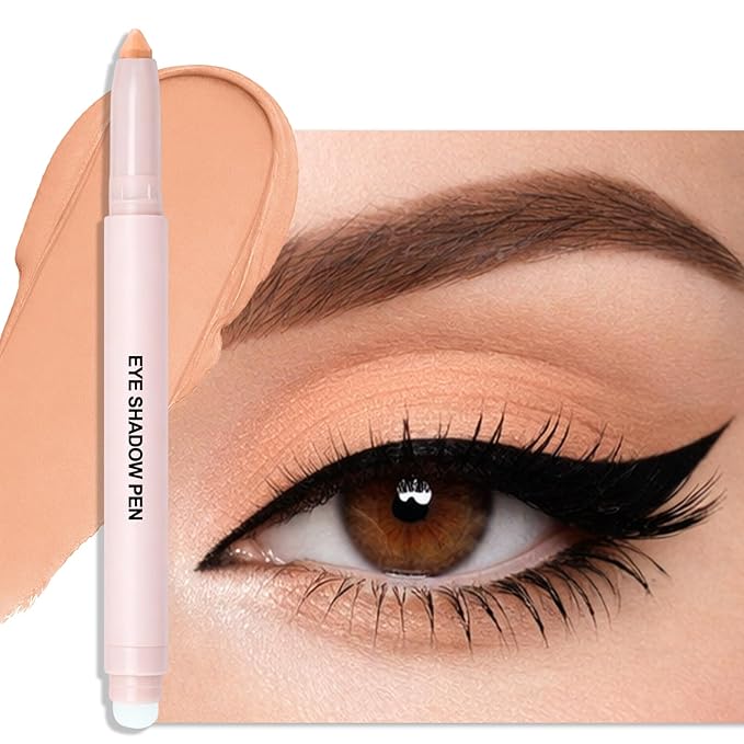 Erinde Apricot Beige Eyeshadow Stick, Waterproof Nude Matte Eye Shadow Sticks, Cream Eye Shadow Pencil Crayon, Buildable & Blendable Long-Lasting Eyeshadow for Older Women, Vegan & Cruelty-Free, B03