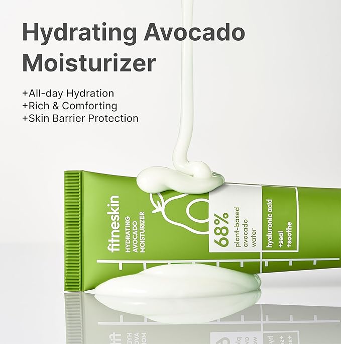 Hydrating Avocado Moisturizer, 1.7 Fl Oz (50ml) – Avocado Fruit Water + Hyaluronic Acid, Vitamin B3 & Pro-Vitamin B5 – Creamy-Soft Barrier Hydration, Fragrance-Free, Vegan Korean Skincare