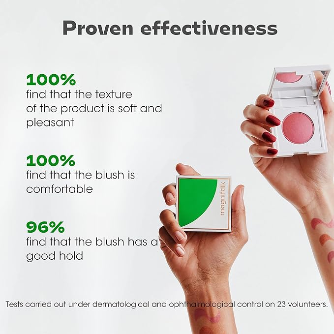 Magnifaik We Are in Color! - Cream Blush to Powder Blush with Innovative Texture - Vegan Face Makeup - Long Lasting Buildable Color - 0.12 oz