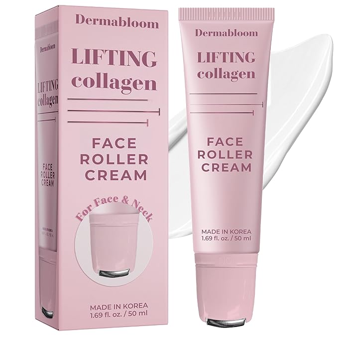 Collagen Face Roller Cream – Firms, Depuffs, Smooths Fine Lines – Dermatologist Tested, Anti-Aging, Korean Skin Care – Vegan, Clean Beauty, Non-GMO, Made in Korea – 1.69 Fl Oz