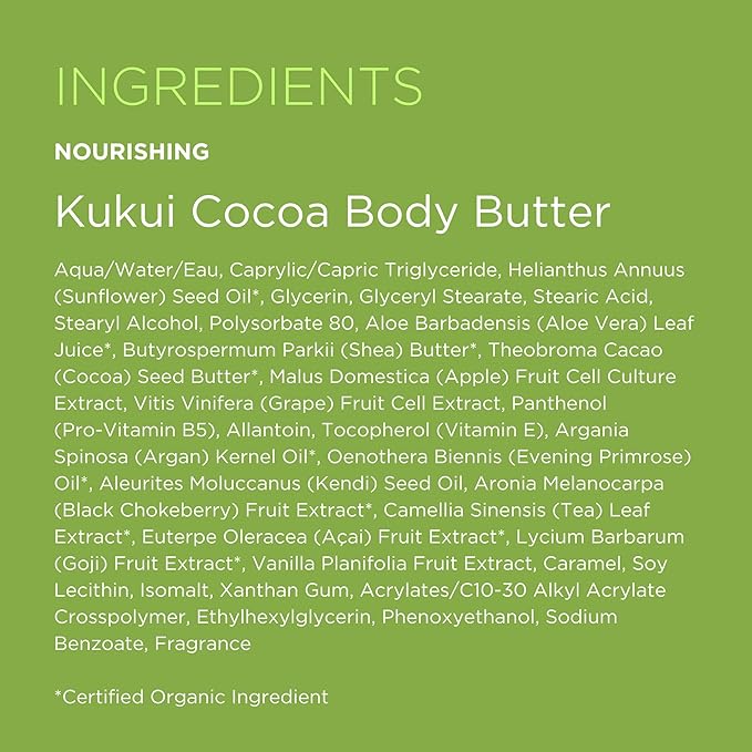 Andalou Naturals Body Butter Nrshng Kukui Cocoa, 8 oz