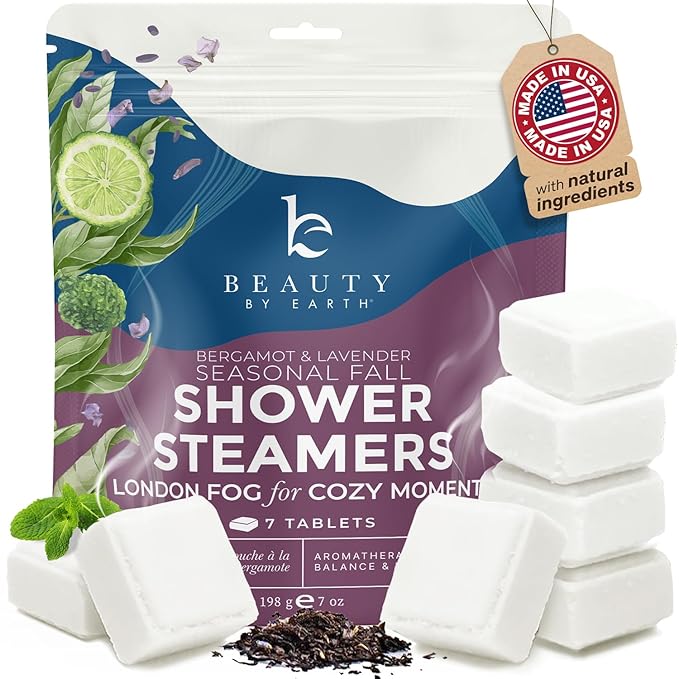 Lavender Shower Steamers Aromatherapy – USA Made with Bergamot Essential Oil, Large Shower Tablets for Women & Men, Spa Gifts for Her, Stress Relief & Relaxing Calming Pamper Gifts