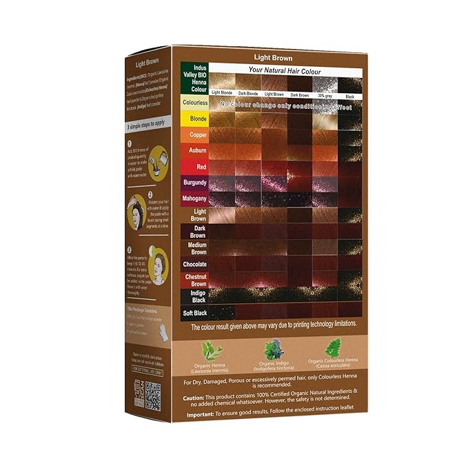 Indus Valley Light Brown Henna Hair Color-100% Pure & Natural