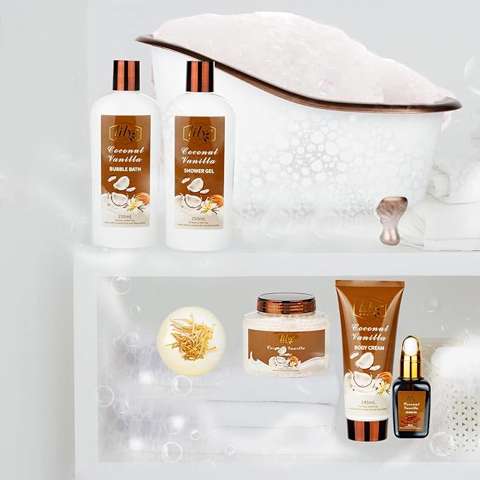 Mothers Day Gifts for Women - 7-Piece Nourishing Bath & Body Gift Set, Bath Collection | Valentines Day Gifts for Mom, Fathers Day, Birthday, Self Care Kit, Christmas Gift, All Occasion Gift