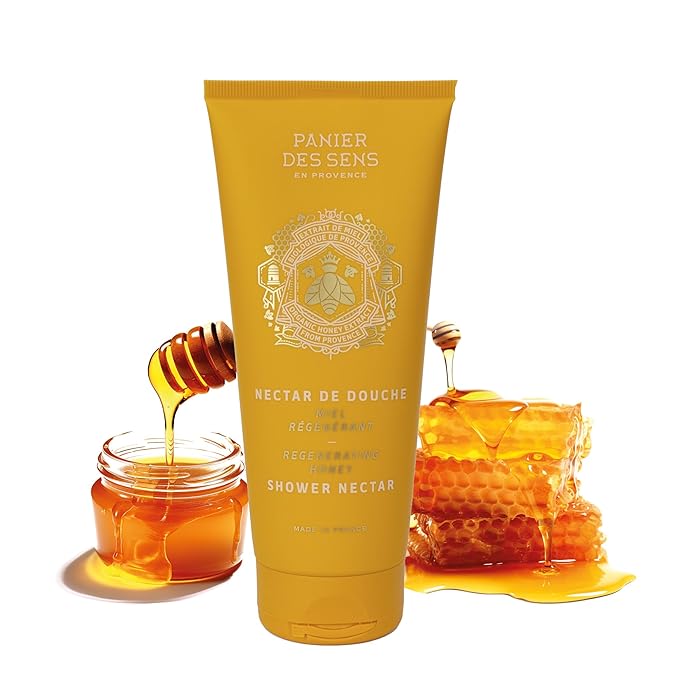 Panier des Sens - Honey Moisturizing Body Wash for Women & Men - Gentle Shower Gel with 96% Natural Ingredients for Normal & Sensitive Skin - Body Care Made in France, SLS Free, Vegan - 6.8 Fl Oz