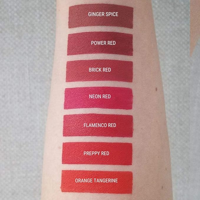Aromi Matte Liquid Lipstick Bundle | Long-Lasting Lip Colors for Women, Magenta, Bright, True, Dark Red (Red Liquid Lipstick Bundle) | Matte Finish, Four Red Shades, Vegan, Cruelty-free, Long-Lasting