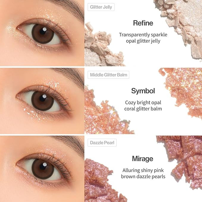 UNLEASHIA Glitterpedia Eye Shadow Palette NO1 - Shimmer Eyeshadow Palette with Versatile Glitter Textures - Eye Makeup Palette for Brown Eyes, Blue Eyes - Paletas de Sombras para Ojos