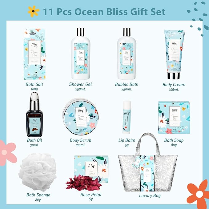 Mothers Day Gifts for Women - XXXL Bag Spa Gift Set for Mom, Luxury Bath and Body Gift Bag Set for Women, Spa Kit Gift, Valentines Day Gift, Birthday, Christmas Gifts, Spa Bath Gift Set for Holiday