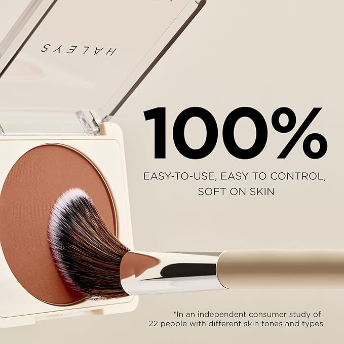 HALEYS Beauty Angled Contour Makeup Brush for Setting Powder, Cream, Foundation, Blush, Highlighter, Concealer, and Bronzer, Makeup Bag Essentials, Soft & Flexible Bristles, Vegan & Cruelty Free