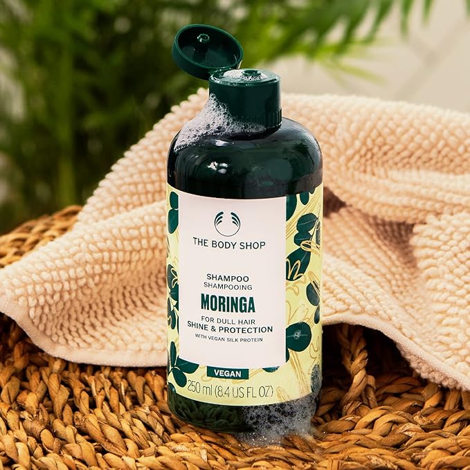 The Body Shop Moringa Shine & Protection Shampoo – For Dull Hair – Vegan – 8.4 oz