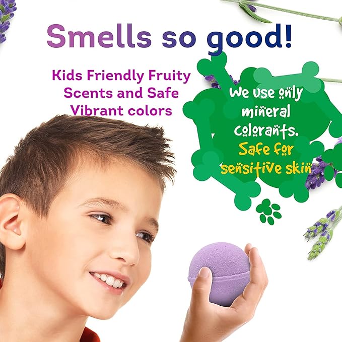 Bath Bombs for Kids Set with Toys Surprise Inside for Kids (Little Puppies)