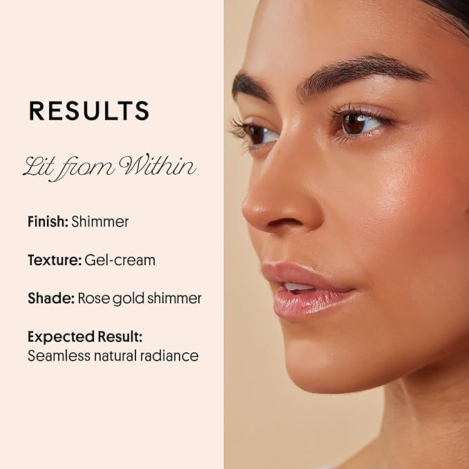 Winky Lux Cheeky Rose Liquid Highlighter - Gel Cream, Blendable & Buildable Pigment, Long Lasting Weightless Dewy Finish, Rose Gold, Nova