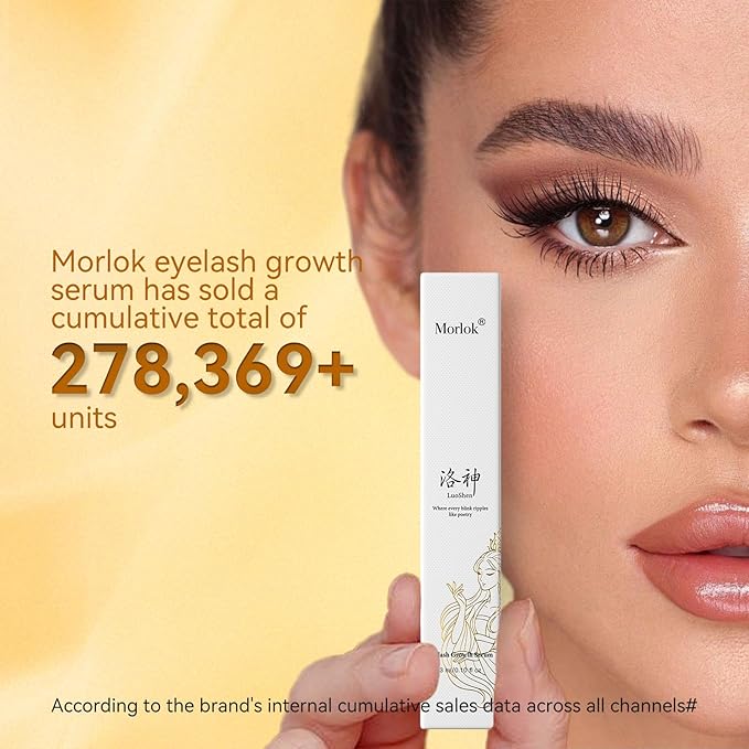 Eyelash Growth Serum, Eye Lash and Eyebrow Enhancing Serum for Women & Men - with Advanced Formula to Boost Longer Fuller and Thicker Lashes and Eyebrows, Gentle & Vegan for Sensitive Eyes (3 mL)