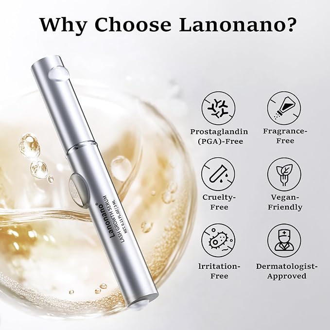 Lash Serum, Eyelash Growth Serum, Eyelash Rapid Growth, Vegan & Cruelty-Free, 0.1 Fl Oz (3ml)