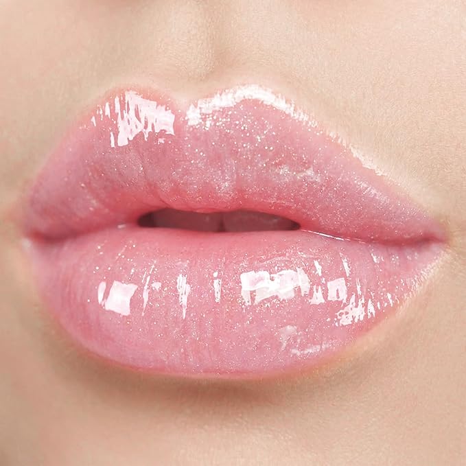 Glitter Lip Gloss –Nourishing and Hydrating with High-Shine Glimmer Finish & Sheer Wash Of Color, Strawberry Scent, Non-Sticky, Vegan & Cruelty-free, Candy Pink 0.21 fl oz