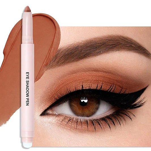 Erinde Terracotta Brown Eyeshadow Stick, Waterproof Matte Eye Shadow Sticks, Cream Eye Shadow Pencil Crayon, Buildable & Blendable Long-Lasting Eyeshadow for Older Women, Vegan & Cruelty-Free, B09