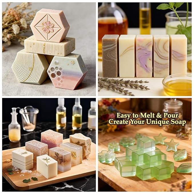 1LB Aloe Vera Melt and Pour Soap Base for DIY Crafting DIY Handmade Unscented Glycerin Soap Easy to Cut
