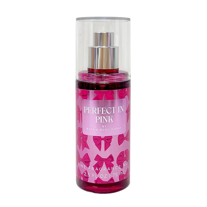 Bath & Body Works Perfect In Pink Mini Trio Bundle - Body Cream - Fragrance Mist and Body Wash with a Himalayan Salts Springs Sample Soap - Travel Size