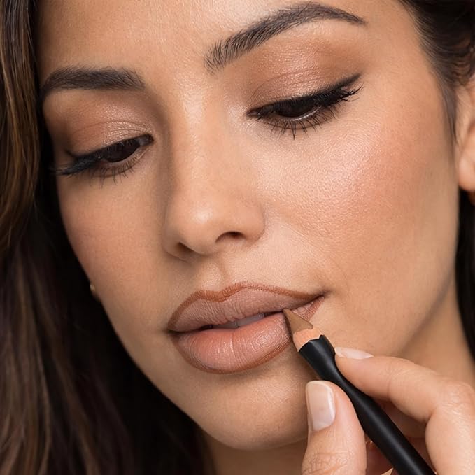 Mynena Nude Creamy Matte Waterproof Lip Liner | Long Lasting Transfer-Proof | Sharpenable | Blendable Pencil for Defined Lips