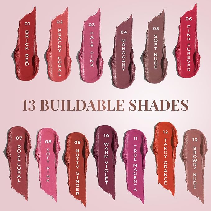 Just Herbs Organic Creamy Matte 3 in 1 Lip & Cheek Tint, Blush For Women - SLS,Chemical & Paraben Free - 0.14 fl. oz. (Soft Nude)