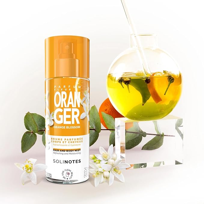 Solinotes Orange Blossom Body Mist– Alcohol-Free, Long-Lasting Fragrance Spray with Delicate Floral and Soothing Scent – Clean, Cruelty-Free Hair & Body Perfume Spray for Women (8.45 Fl Oz)