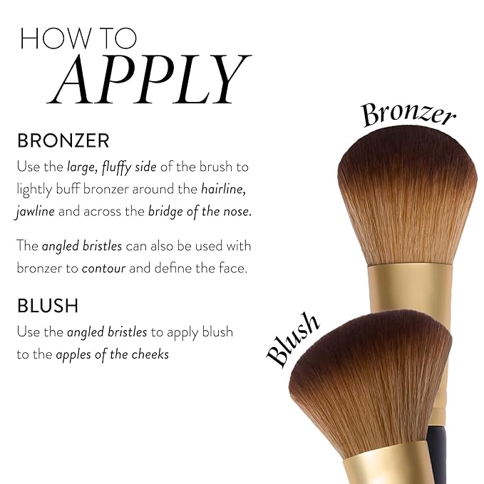 LAURA GELLER NEW YORK Cosmetic Professional Makeup Brushes - Cruelty-Free - 09 Dual-Ended Blush and Bronzer Brush