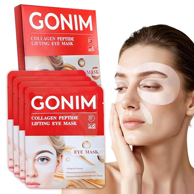 GONIM Under Eye Patches 360° Fit, Eye Mask with Collagen Peptide, Salmon DNA PDRN, Caffeine,Retinol & Niacinamide, Eye Patches for Puffy Eyes and Dark Circles, Travel Essentials 4 pairs