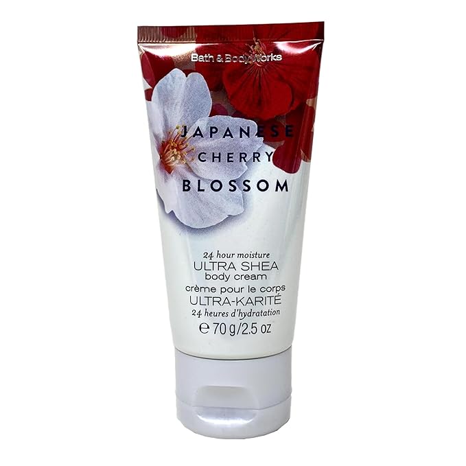 Bath & Body Works Japanese Cherry Blossom 4 Piece Mini Body Cream Bundle with a Natural Oats Sample Soap - Travel Size