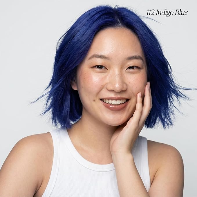 Adore Semi Permanent Hair Color (112 Indigo Blue) (2 Pack) | Vegan & Cruelty-Free Blue Hair Dye | No Ammonia, No Peroxide, No Alcohol | 4 Fl Oz