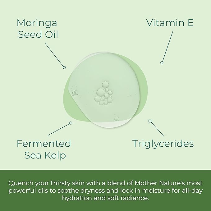 Sea-El Moringa Seed Facial Oil Drops Super Moisturizing Antioxidant-Rich Glow with Sea Kelp & Vitamin E - Daily Face Primer & Replenishing Vegan Skincare for Women & Men - 1 Fl Oz