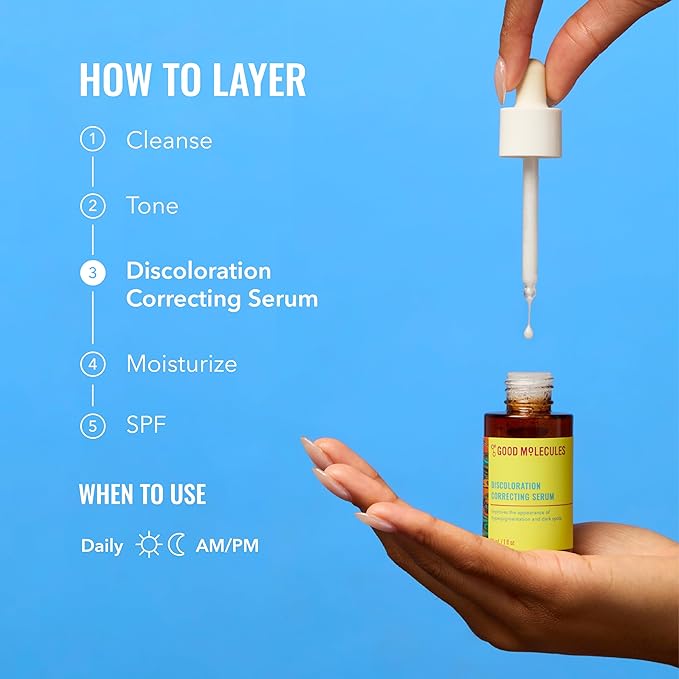 Good Molecules Discoloration Correcting Serum Pack 2 – 30 ml Each | Tranexamic Acid & Niacinamide Serum to Target Dark Spots and Hyperpigmentation, Skin Care for Face