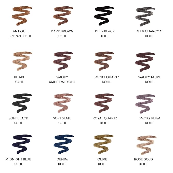 LAURA GELLER NEW YORK Kajal Longwear Kohl Eyeliner Pencil - Royal Quartz - Caffeine and Vitamin E - Smooth & Blendable Liner - Built-In Sharpener