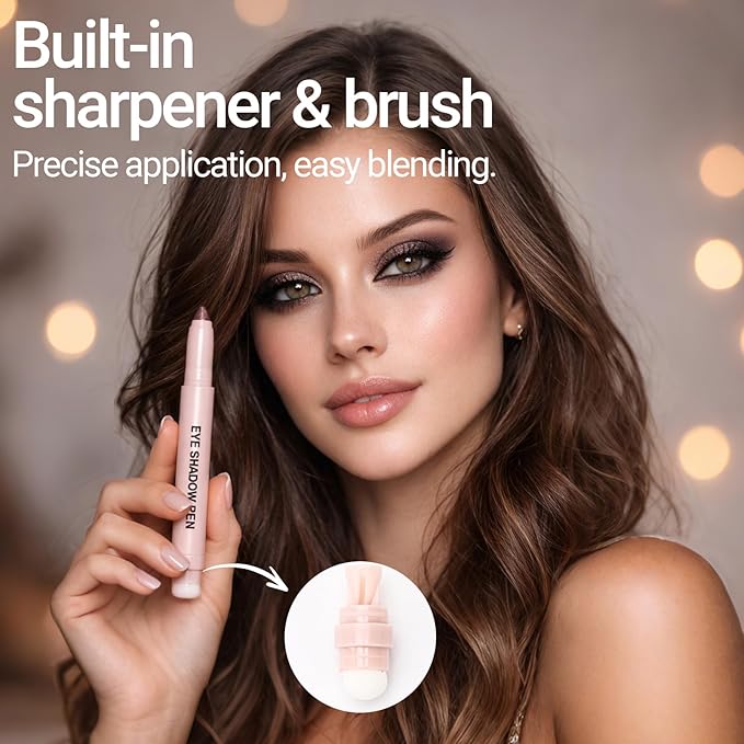 Erinde Terracotta Brown Eyeshadow Stick, Waterproof Matte Eye Shadow Sticks, Cream Eye Shadow Pencil Crayon, Buildable & Blendable Long-Lasting Eyeshadow for Older Women, Vegan & Cruelty-Free, B09