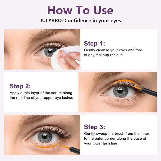 Advanced Eyelash Growth Serum - Achieve Fuller, Longer & Thicker Lashes,Safe for Sensitive Eyes & Lash Extensions (3mL Supply)