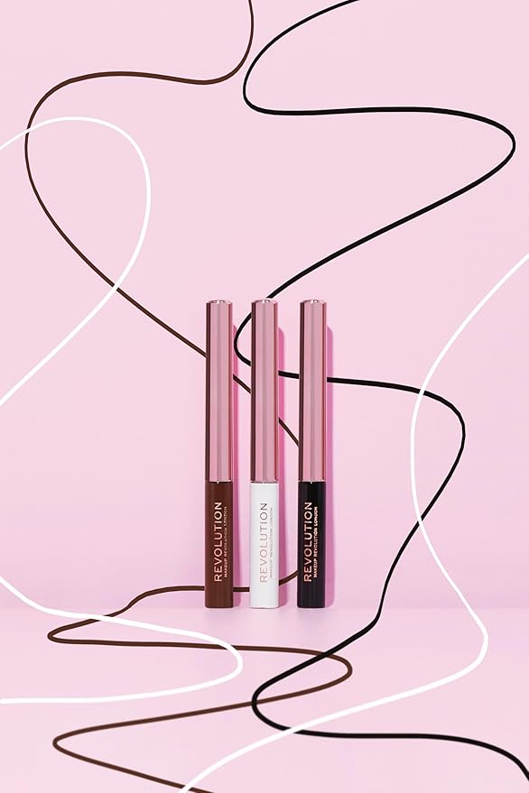 Makeup Revolution, Super Flick Liquid Eyeliner, Highly Pigmented, White, 0.08 fl. Oz