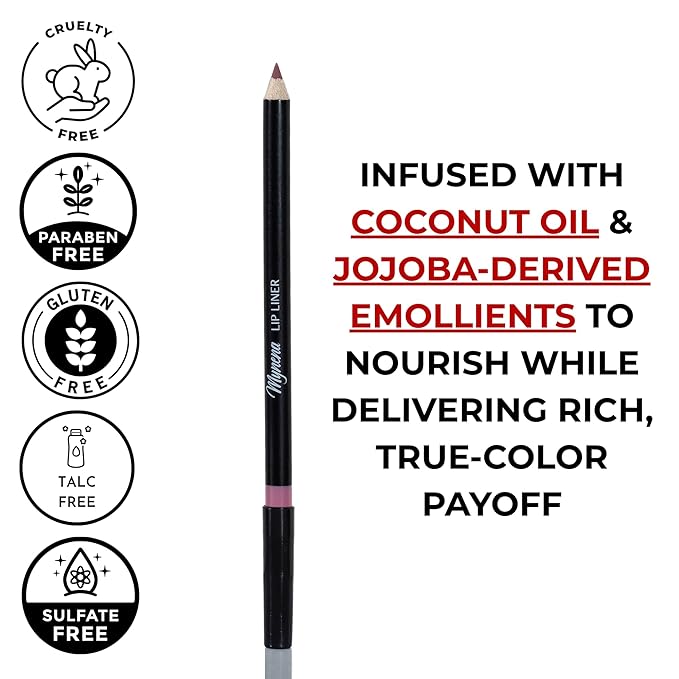Mynena Mauve Nude Creamy Matte Waterproof Lip Liner | Long Lasting Transfer-Proof | Sharpenable | Blendable Pencil for Defined Lips