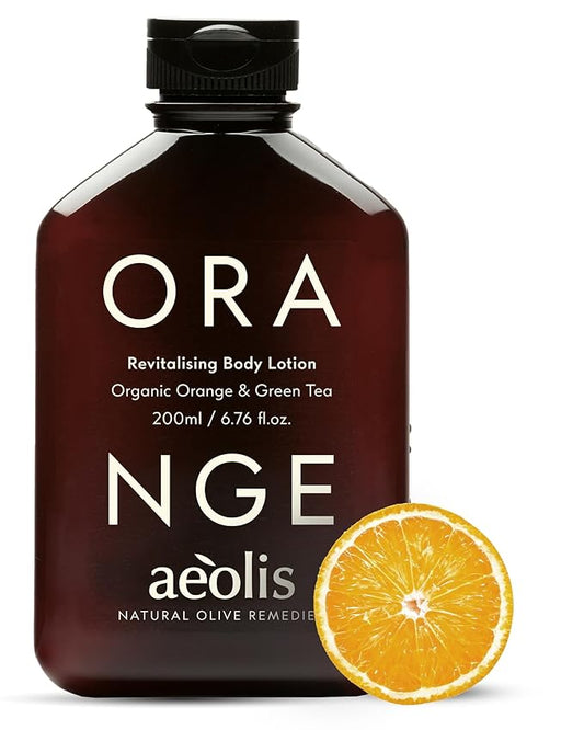 AEOLIS Revitalising Body Lotion with Orange & Green Tea – Hydrating Moisturizer with Shea Butter, Aloe Vera & Vitamins – Vegan Skincare for All Skin Types – 6.76 fl oz