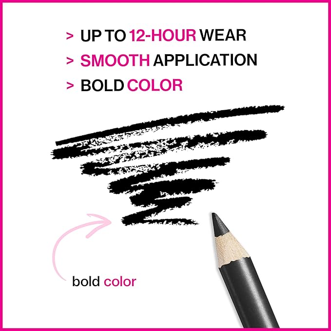 wet n wild Color Icon Kohl Eyeliner Pencil - Rich Hyper-Pigmented Color,Smooth Creamy Application,Long-Wearing Matte Finish Versatility,Cruelty-Free - Baby's Got Black,(Pack of 2)
