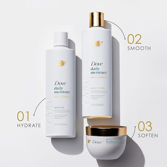 Dove Nutritive Solutions Moisturizing Shampoo for Dry Hair Daily Moisture with Pro-Moisture Complex for Manageable and Smooth Hair 12 oz,(Pack of 8)