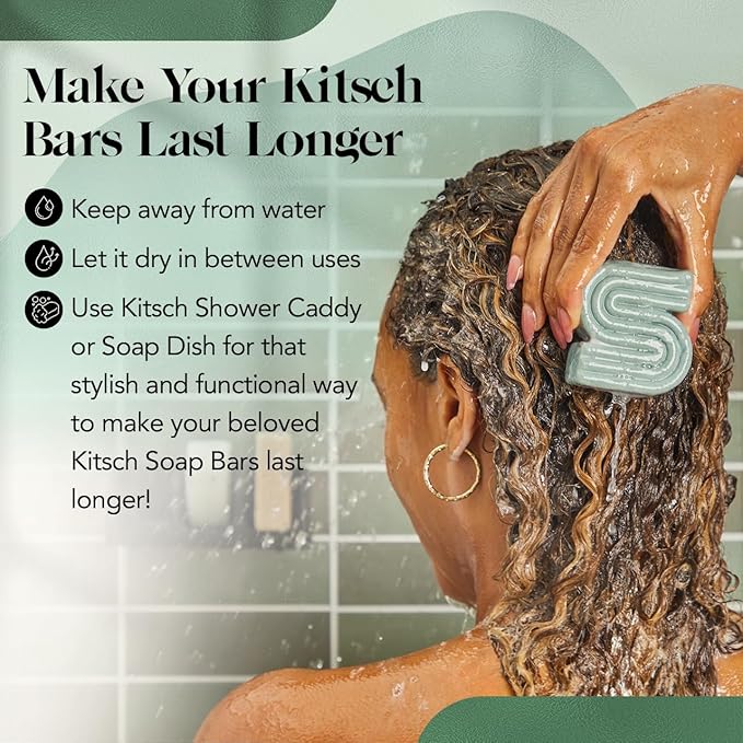 Kitsch Rosemary & Biotin Shampoo Bar - For Hair Growth, Strengthening, Thickening & Volumizing Shampoo for Women and Men - Free of Parabens, Sulfates & Silicones - Made in USA - 3.2 oz (Pack of 2)