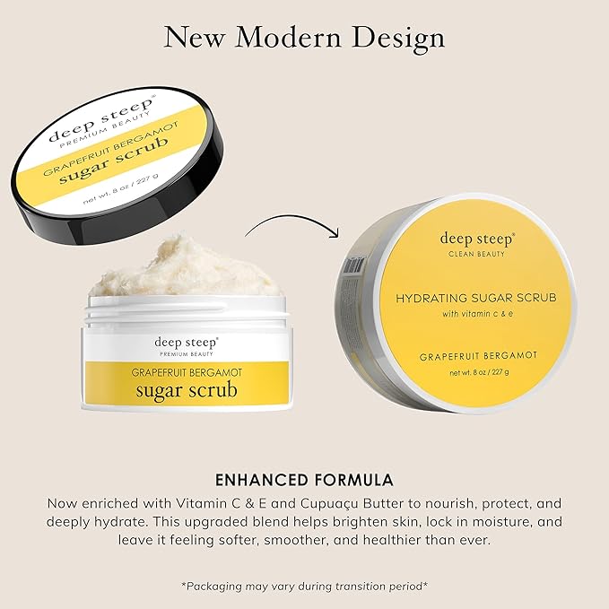 Deep Steep Sugar Scrub, Grapefruit Bergamot, 8 Ounce