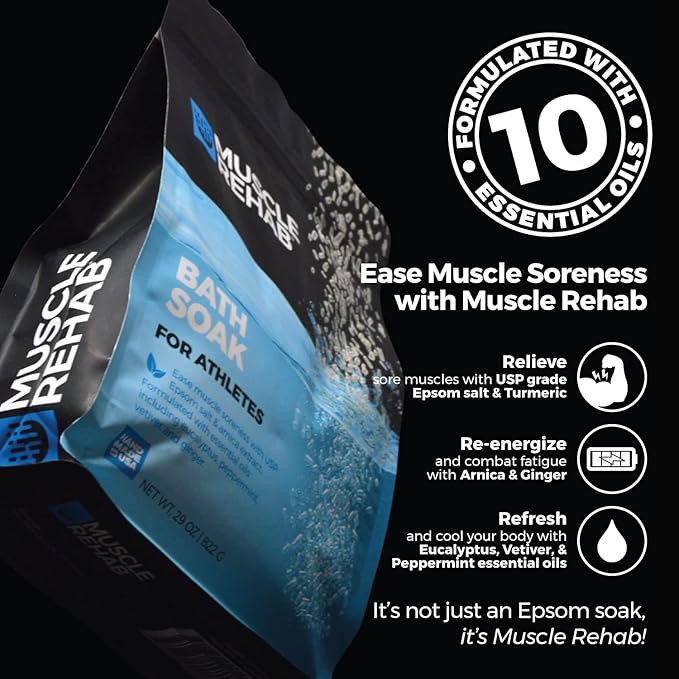 Arnica & Magnesium Muscle Recovery Soak |Post-Workout Rehab for Athletes & Runners| Muscle Rehab Made in USA 29oz
