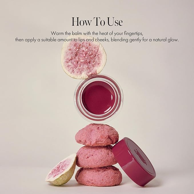 anillO Fig Haze Glow Balm - Hydrating & Moisturizing Lip Balm and Blush for Cheeks with Hibiscus Collagen, Coconut Oil and Volufiline - Lightweight, Buildable, Vegan Korean Skin Care (5g, 0.18 oz)