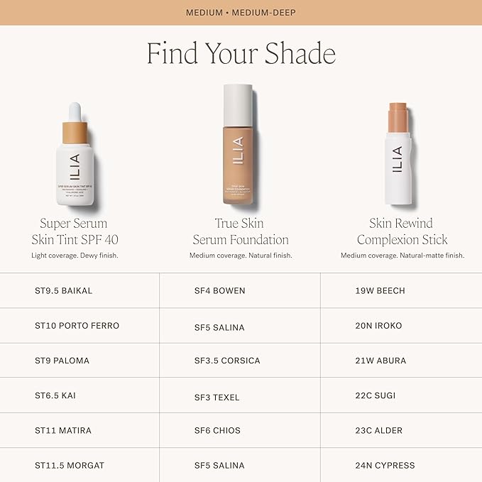 ILIA - Skin Rewind Complexion Stick - Foundation + Concealer + Skincare | Non-Toxic, Vegan, Cruelty-Free, Clean Makeup (21W - Abura, 0.35 oz | 10 g)