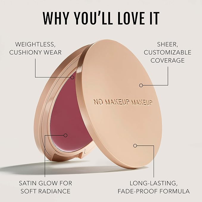 No Makeup Makeup Blush & Lip Color, Second-Skin Cream-Balm Formula Delivers a Long-Lasting Sheer Wash of Color, Buildable Coverage, Semi-Matte Finish, Made with Skin-Loving Ingredients, Plum