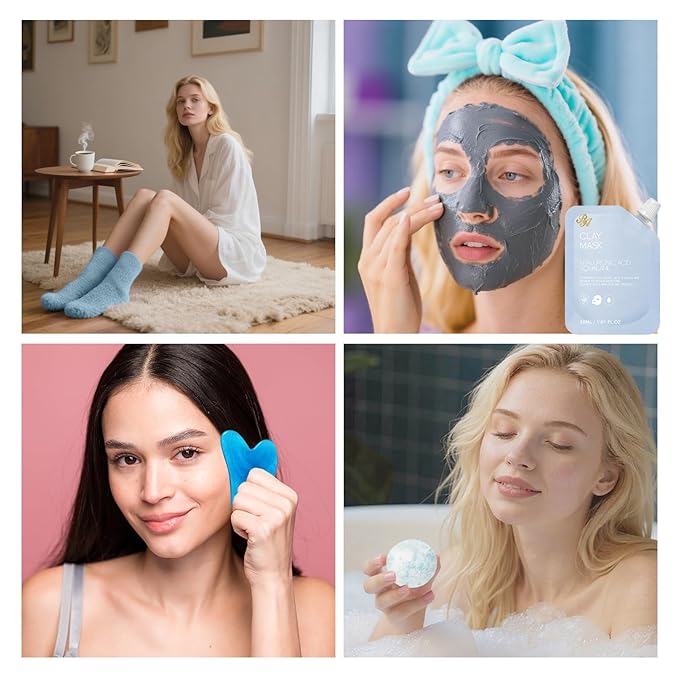 55 Pcs Valentines Day Gifts for Women, Face Sheet Masks Hydrating Skin Care, Overnight Hydrogel Mask, Under Eye Patches, Gel Lip Mask, Face Serum, Christmas, Mother's Day, Birthday, Mom