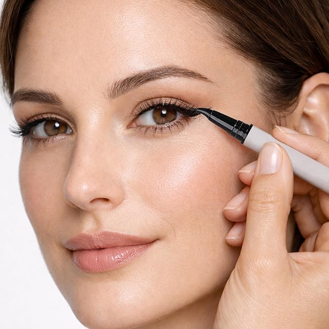 Eagle-Claw Angled Liquid Eyeliner – 30° Ultra-Fine Brush Tip, Waterproof, 24-Hour Long-Lasting Wear – Cruelty-Free & Vegan – Taupe (Mocha Muse)