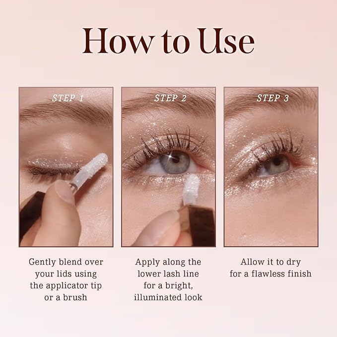 DEARDAHLIA Paradise Shine Eye Sequins (Queen) - Lightweight Liquid Glitter Eyeshadow, Minimal Fallout, High-Shine Pearl Finish, Lightweight, Blendable, Vegan Korean Eye Makeup. 0.14 oz