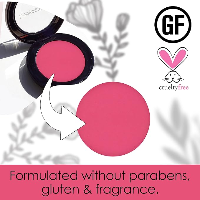 Bodyography Cream Blush for Cheeks, Dahlia - Fuchsia Pink | Lightweight, Buildable Mineral-Based Formula | Natural Flush with Crème-to-Powder Texture | Long-Wearing, Easy Blend for Radiant Skin